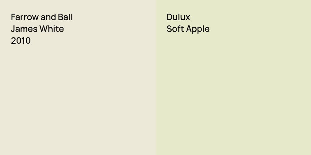 Farrow and Ball James White vs. Dulux Soft Apple