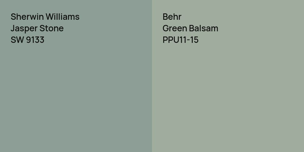 Sherwin Williams Jasper Stone vs. Behr Green Balsam