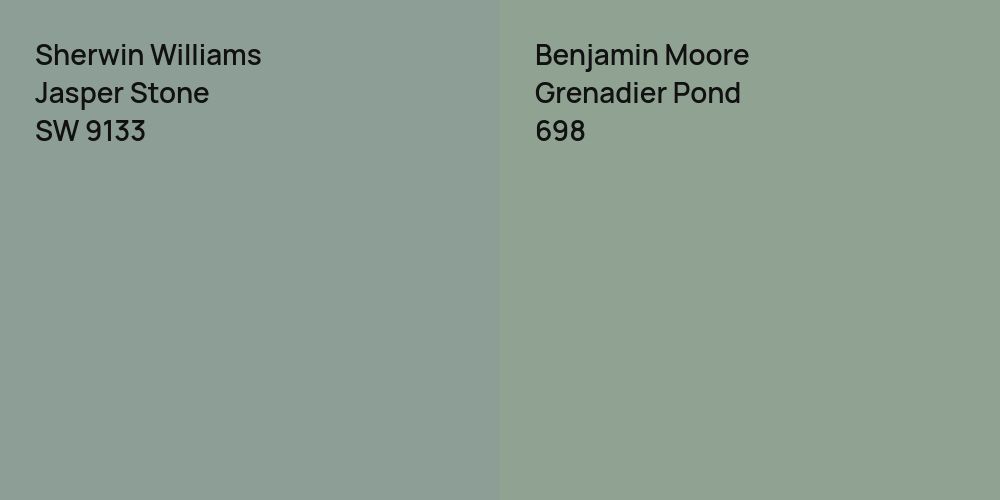 Sherwin Williams Jasper Stone vs. Benjamin Moore Grenadier Pond