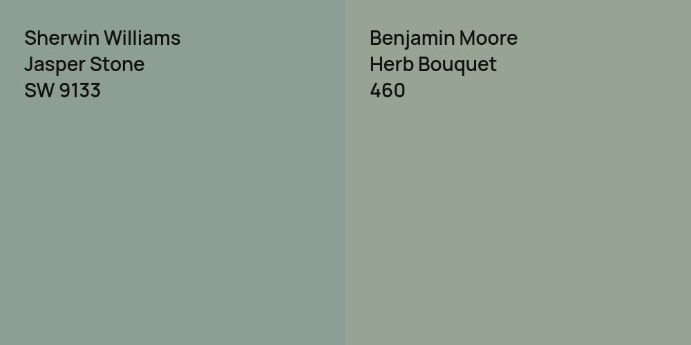 Sherwin Williams Jasper Stone vs. Benjamin Moore Herb Bouquet