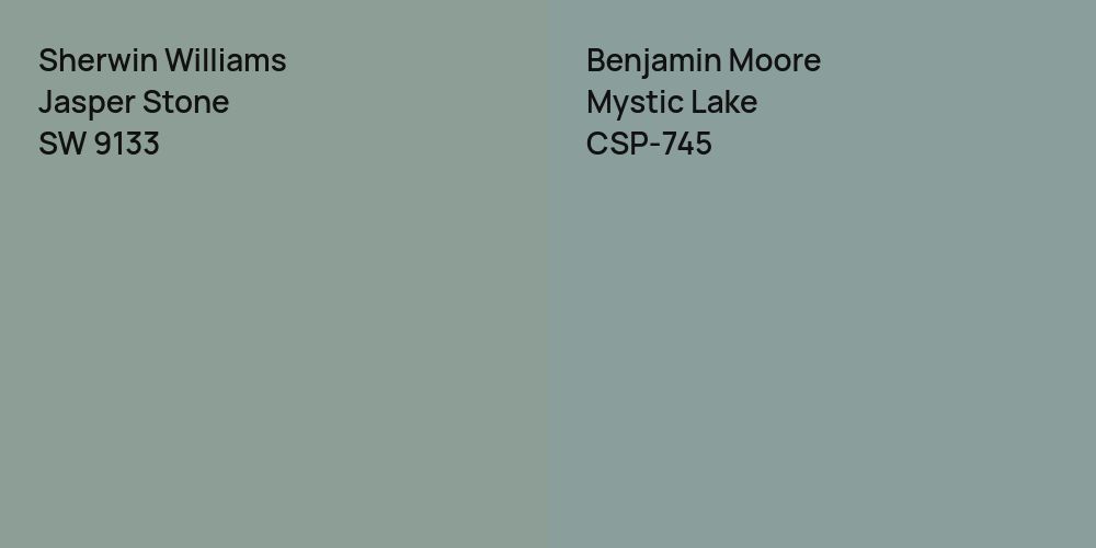 Sherwin Williams Jasper Stone vs. Benjamin Moore Mystic Lake