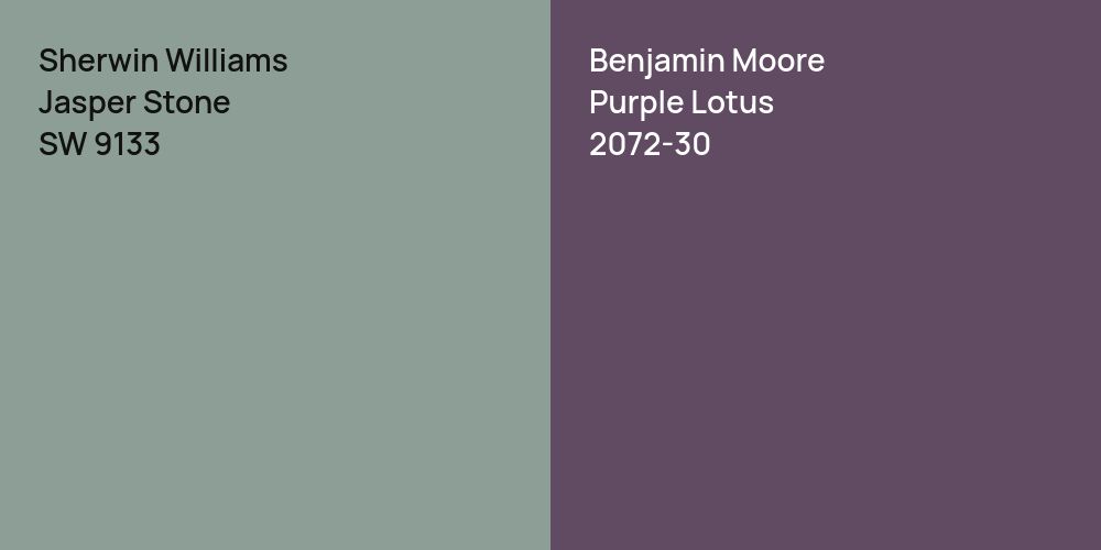 Sherwin Williams Jasper Stone vs. Benjamin Moore Purple Lotus