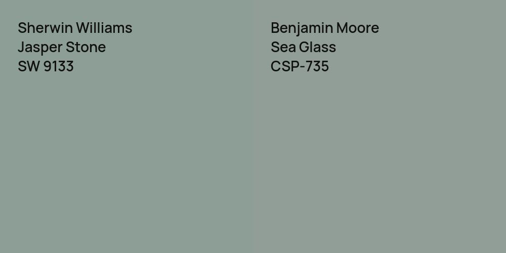 Sherwin Williams Jasper Stone vs. Benjamin Moore Sea Glass