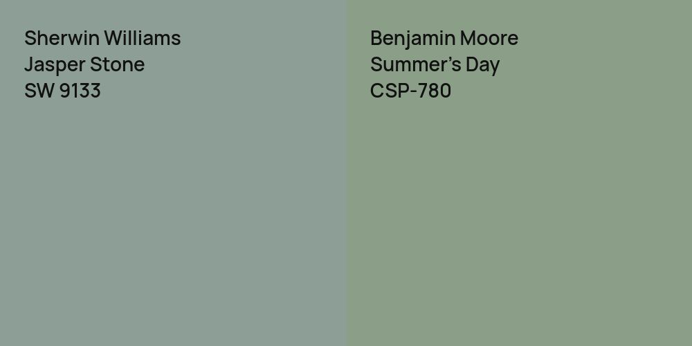 Sherwin Williams Jasper Stone vs. Benjamin Moore Summer's Day