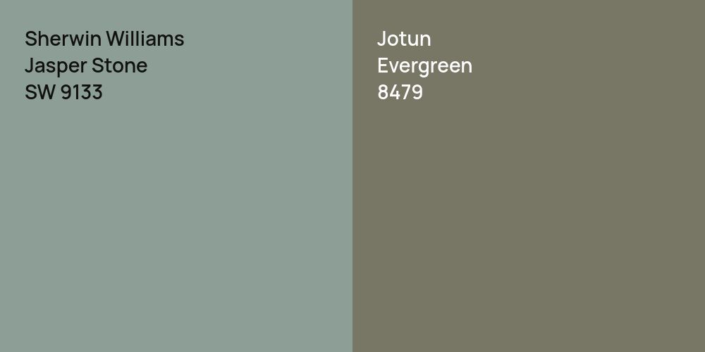 Sherwin Williams Jasper Stone vs. Jotun Evergreen