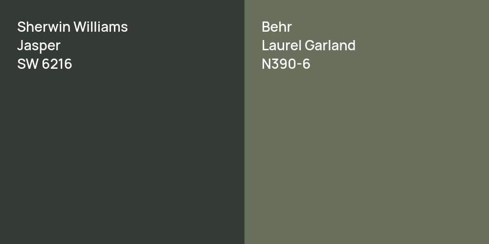 Sherwin Williams Jasper vs. Behr Laurel Garland