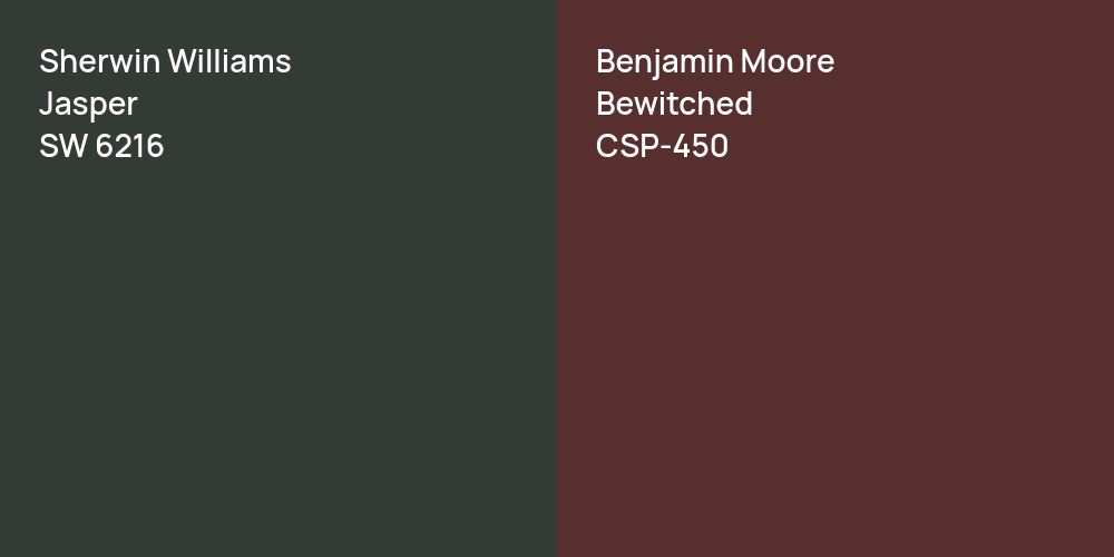 Sherwin Williams Jasper vs. Benjamin Moore Bewitched