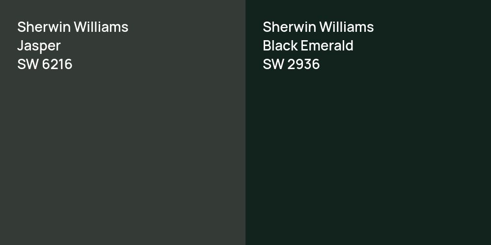 Sherwin Williams Jasper vs. Sherwin Williams Black Emerald