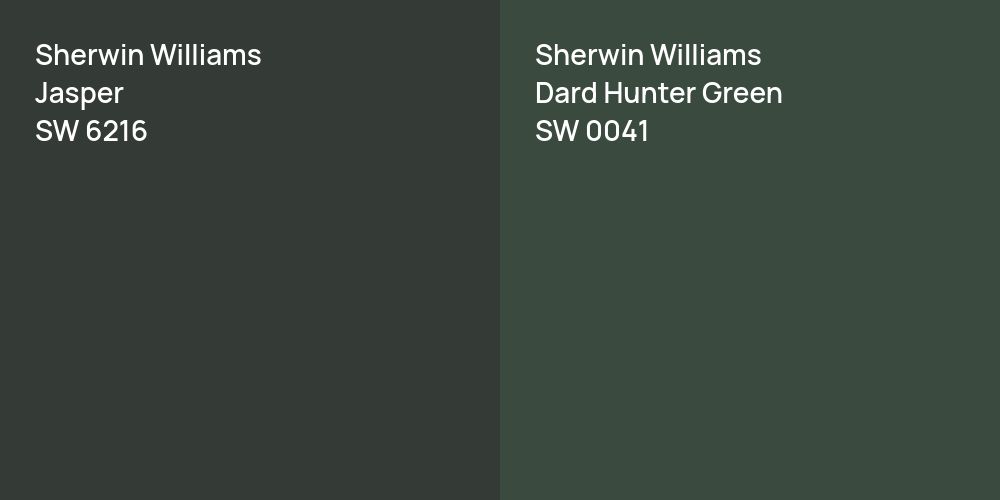 Sherwin Williams Jasper vs. Sherwin Williams Dard Hunter Green