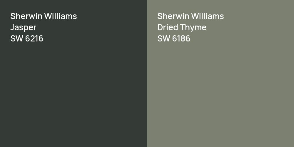 Sherwin Williams Jasper vs. Sherwin Williams Dried Thyme