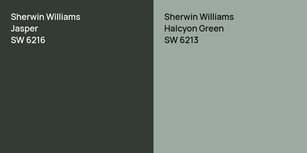 Sherwin Williams Jasper vs. Sherwin Williams Halcyon Green