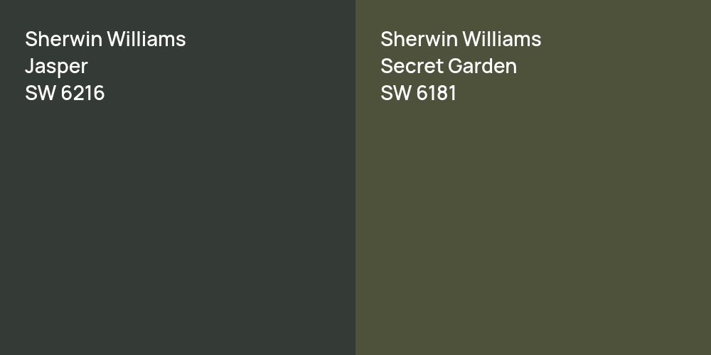 Sherwin Williams Jasper vs. Sherwin Williams Secret Garden