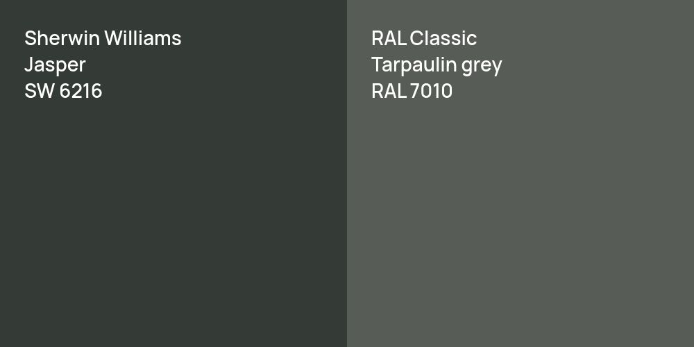 Sherwin Williams Jasper vs. RAL Classic  Tarpaulin grey