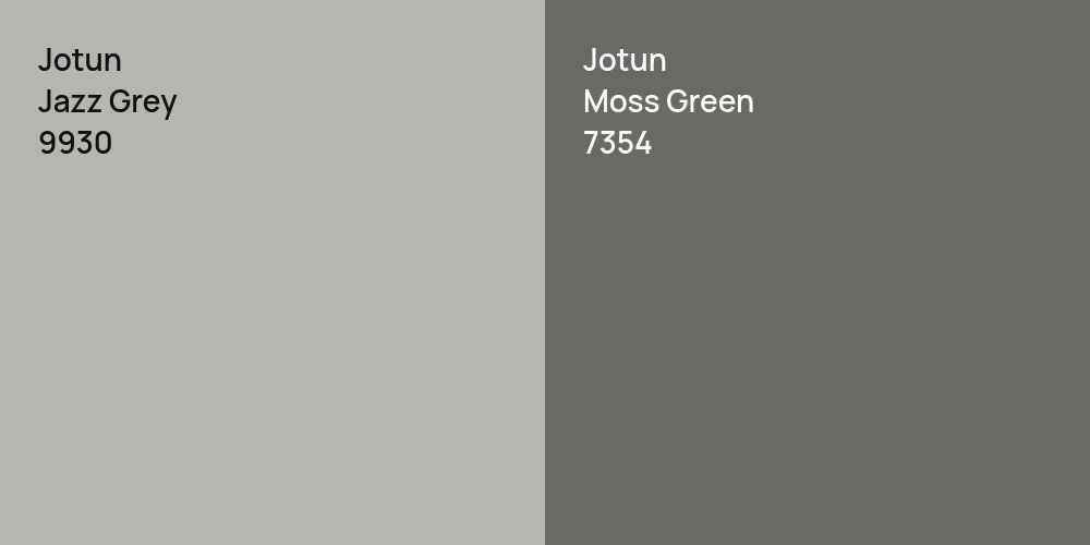 Jotun Jazz Grey vs. Jotun Moss Green