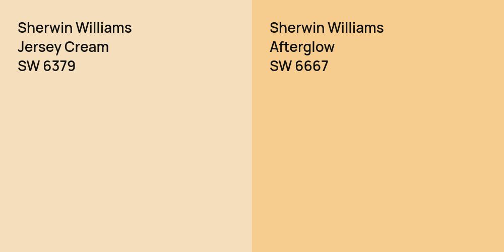 Sherwin Williams Jersey Cream vs. Sherwin Williams Afterglow