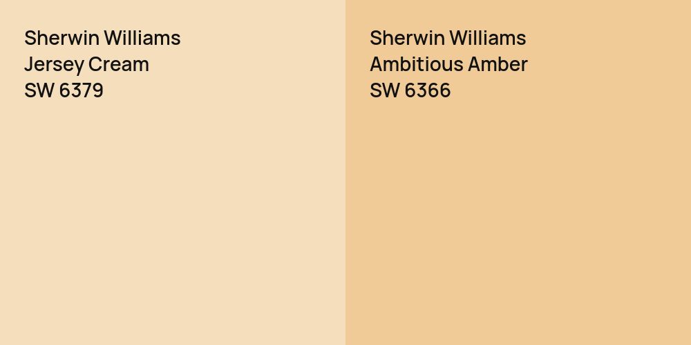 Sherwin Williams Jersey Cream vs. Sherwin Williams Ambitious Amber