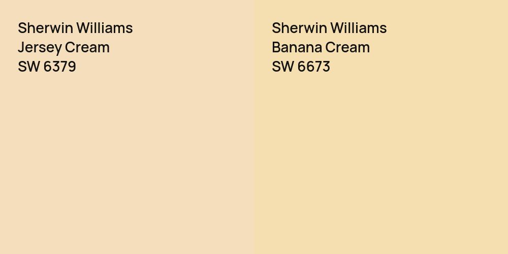 Sherwin Williams Jersey Cream vs. Sherwin Williams Banana Cream