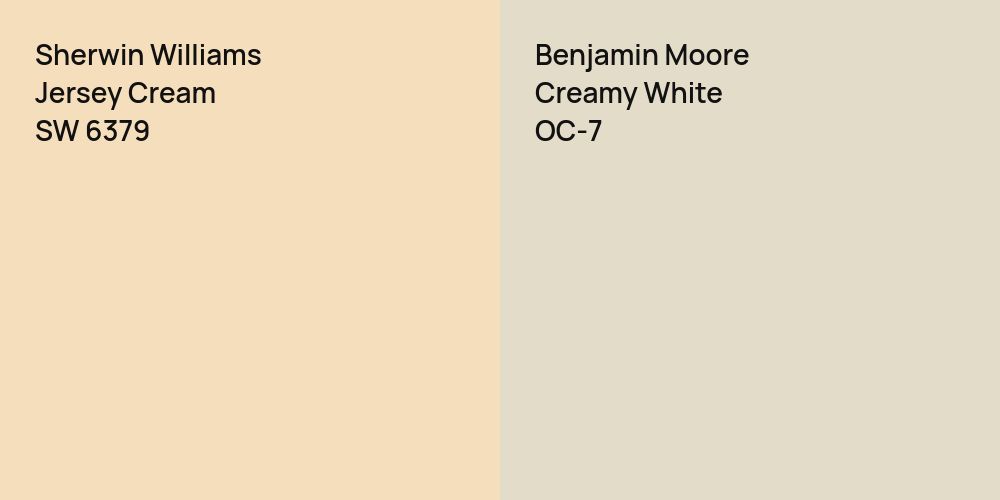 Sherwin Williams Jersey Cream vs. Benjamin Moore Creamy White