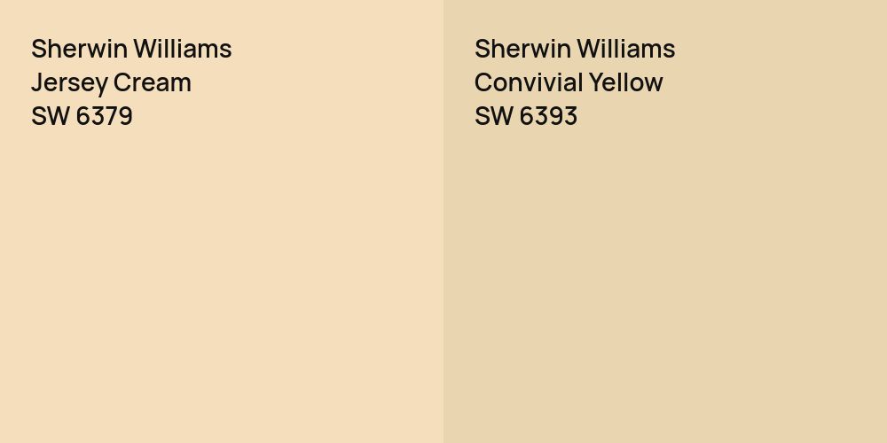 Sherwin Williams Jersey Cream vs. Sherwin Williams Convivial Yellow