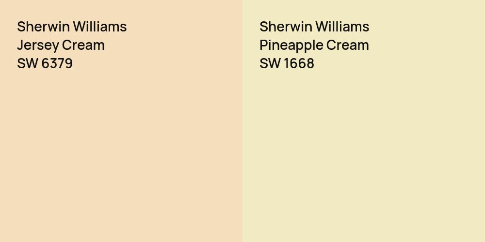 Sherwin Williams Jersey Cream vs. Sherwin Williams Pineapple Cream