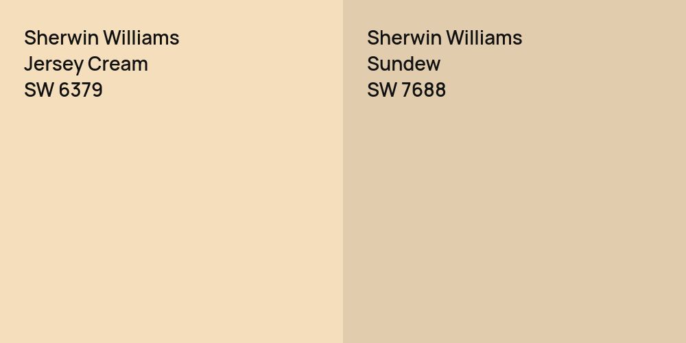 Sherwin Williams Jersey Cream vs. Sherwin Williams Sundew