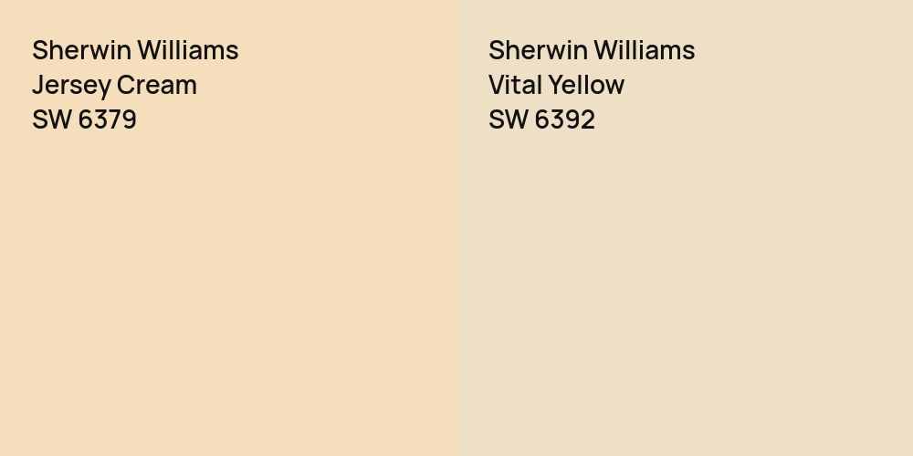 Sherwin Williams Jersey Cream vs. Sherwin Williams Vital Yellow