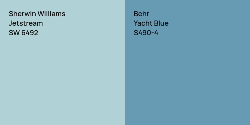 Sherwin Williams Jetstream vs. Behr Yacht Blue