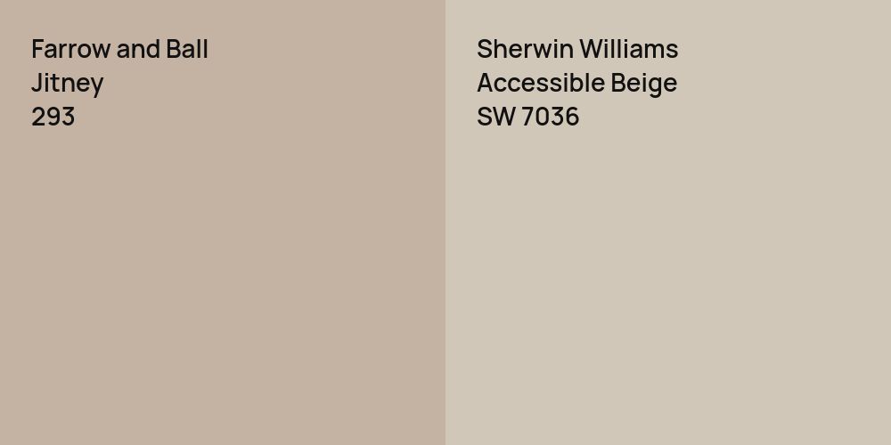 Farrow and Ball Jitney vs. Sherwin Williams Accessible Beige