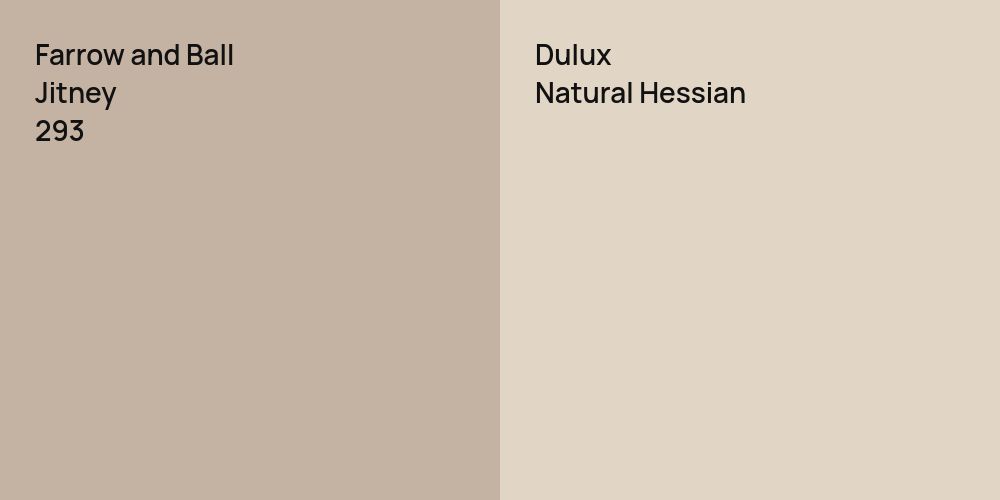 Farrow and Ball Jitney vs. Dulux Natural Hessian