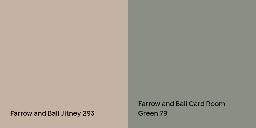 Farrow and Ball Jitney vs. Farrow and Ball Card Room Green