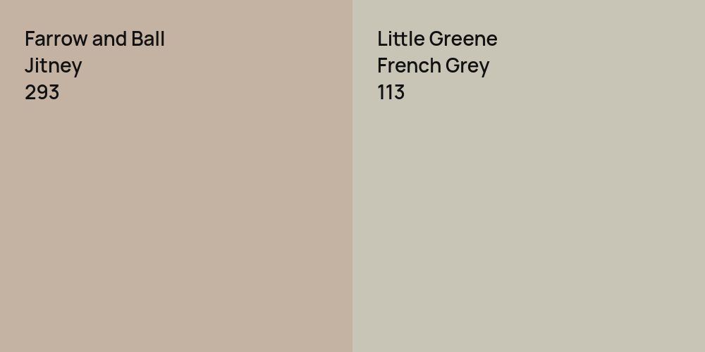 Farrow and Ball Jitney vs. Little Greene French Grey