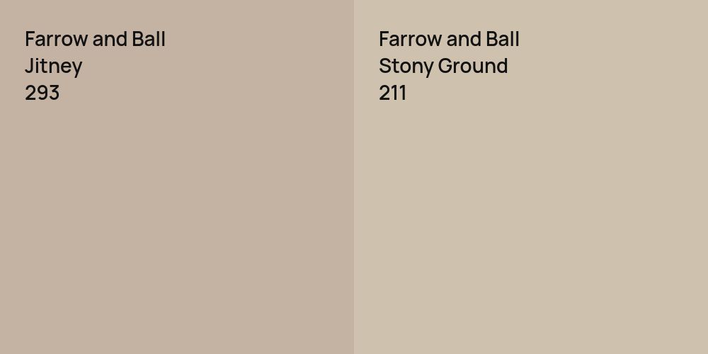 Farrow and Ball Jitney vs. Farrow and Ball Stony Ground