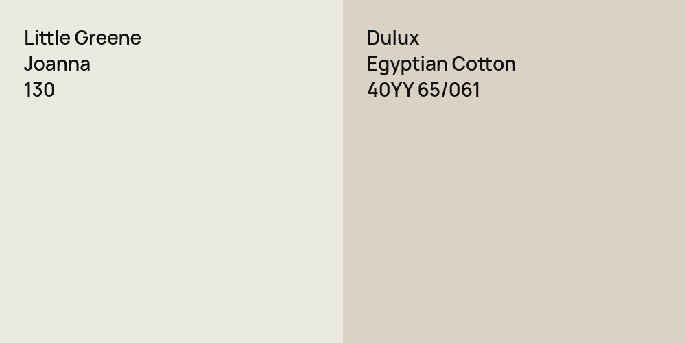 Little Greene Joanna vs. Dulux Egyptian Cotton