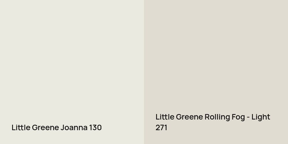 Little Greene Joanna vs. Little Greene Rolling Fog - Light