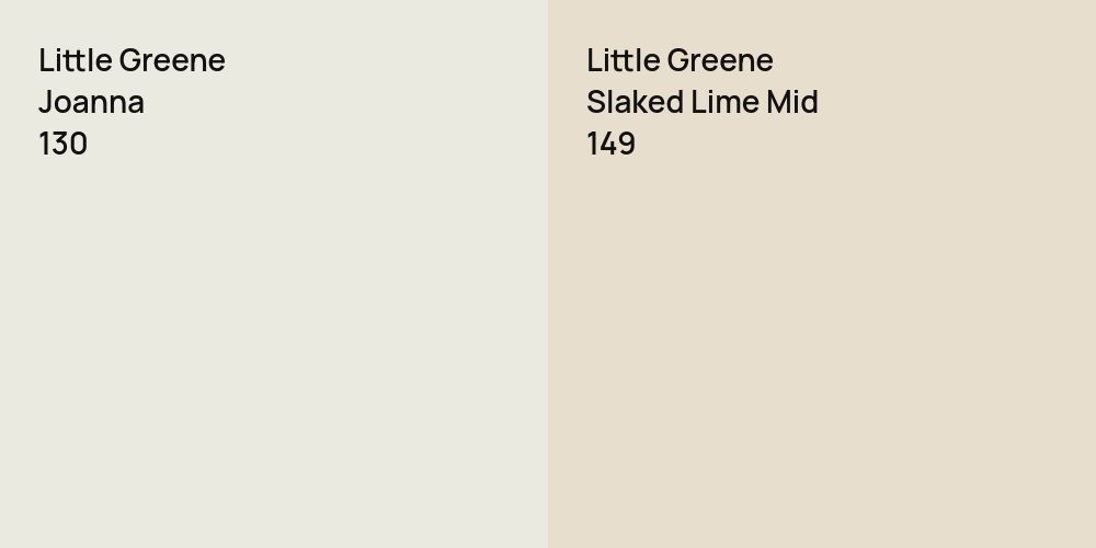 Little Greene Joanna vs. Little Greene Slaked Lime Mid