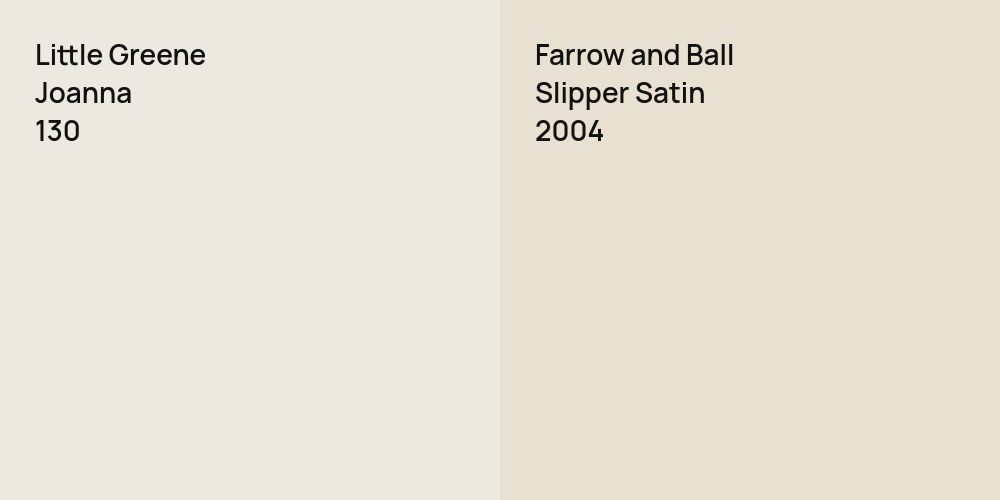 Little Greene Joanna vs. Farrow and Ball Slipper Satin