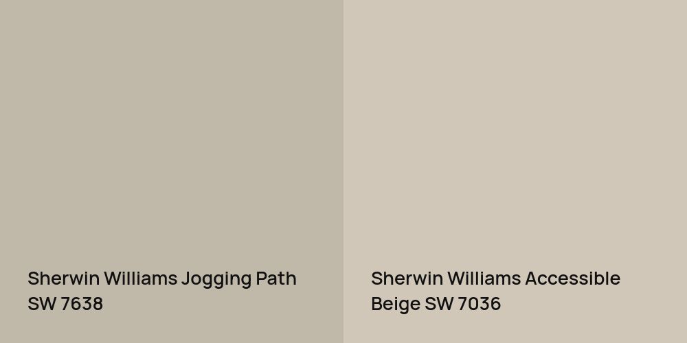 Sherwin Williams Jogging Path vs. Sherwin Williams Accessible Beige