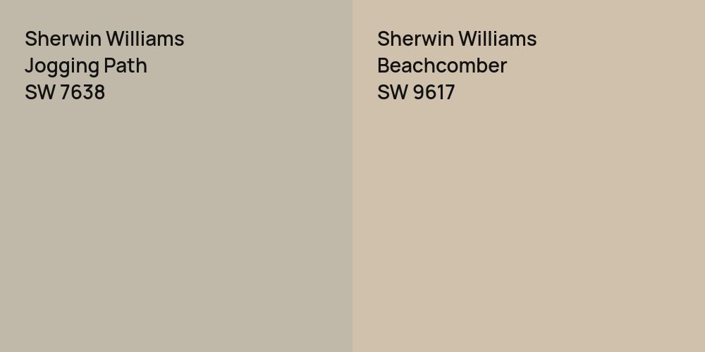 Sherwin Williams Jogging Path vs. Sherwin Williams Beachcomber