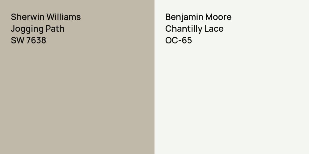 Sherwin Williams Jogging Path vs. Benjamin Moore Chantilly Lace