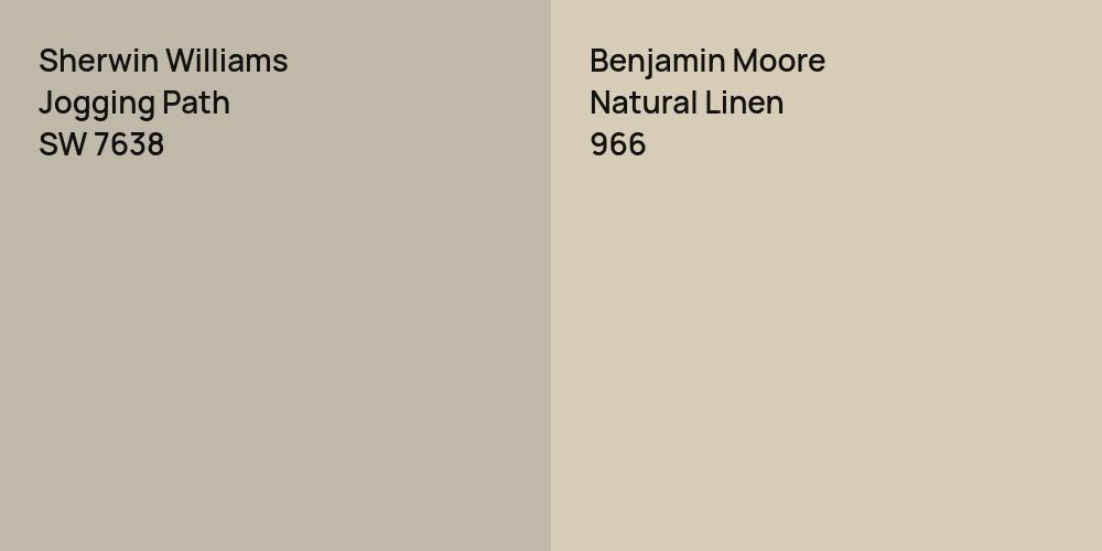 Sherwin Williams Jogging Path vs. Benjamin Moore Natural Linen