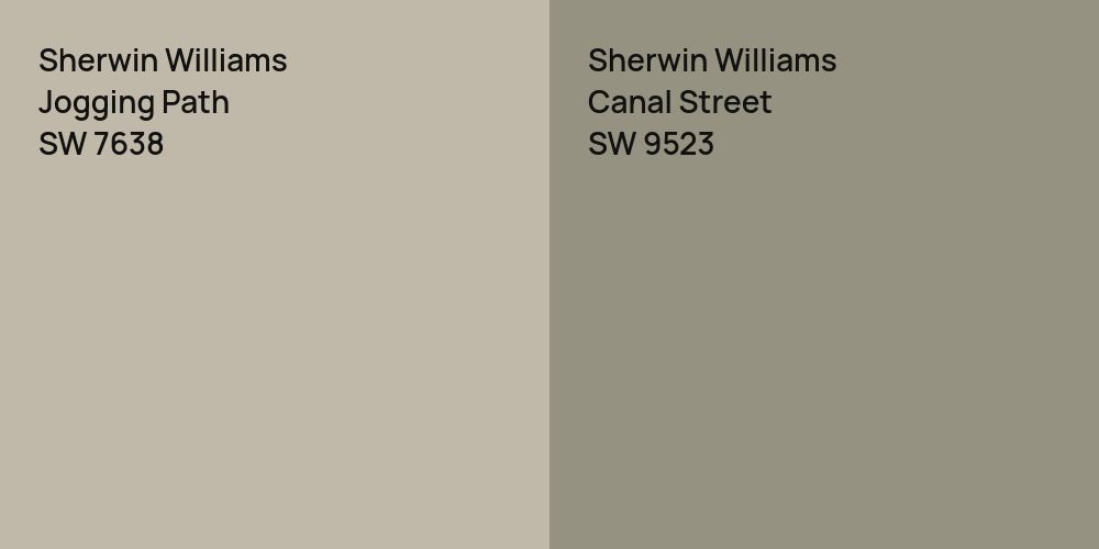 Sherwin Williams Jogging Path vs. Sherwin Williams Canal Street