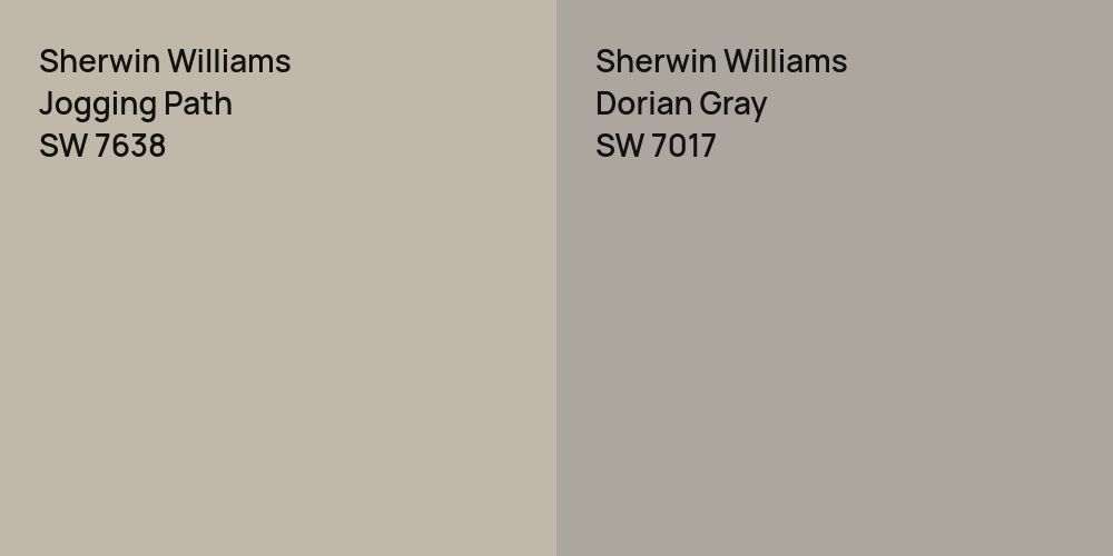 Sherwin Williams Jogging Path vs. Sherwin Williams Dorian Gray