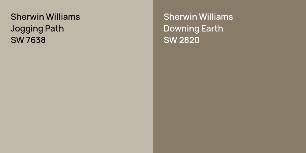 Sherwin Williams Jogging Path vs. Sherwin Williams Downing Earth