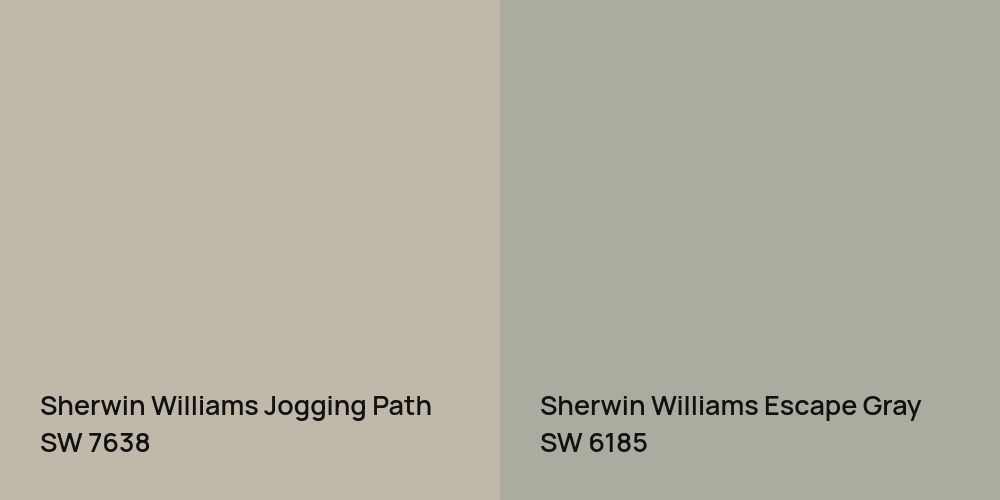 Sherwin Williams Jogging Path vs. Sherwin Williams Escape Gray