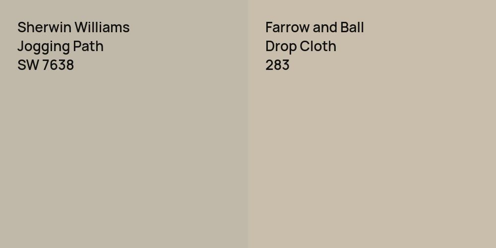 Sherwin Williams Jogging Path vs. Farrow and Ball Drop Cloth