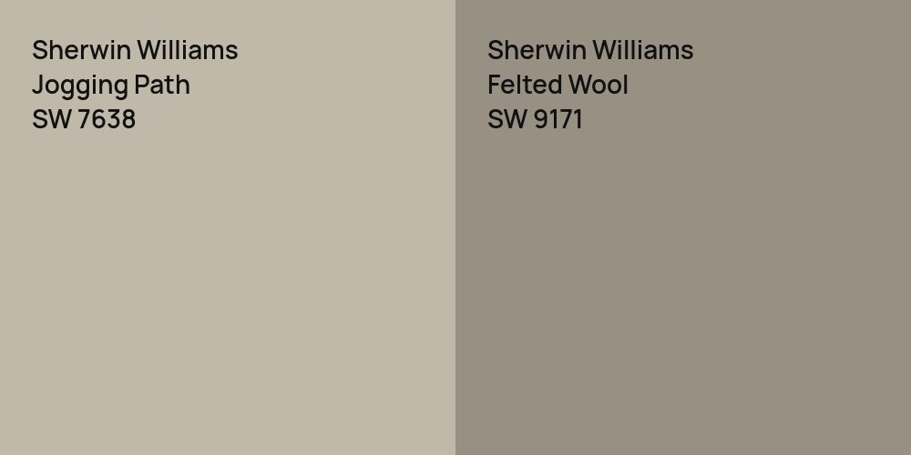 Sherwin Williams Jogging Path vs. Sherwin Williams Felted Wool