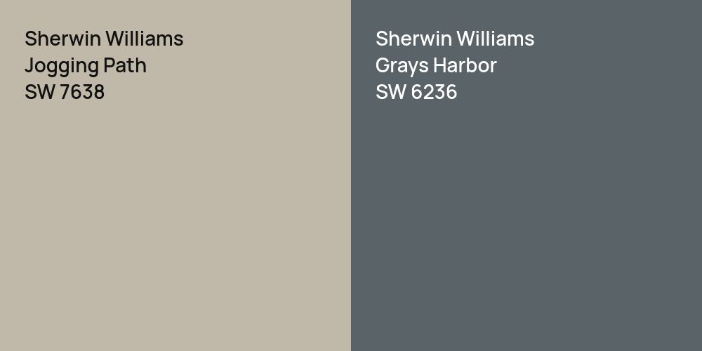 Sherwin Williams Jogging Path vs. Sherwin Williams Grays Harbor