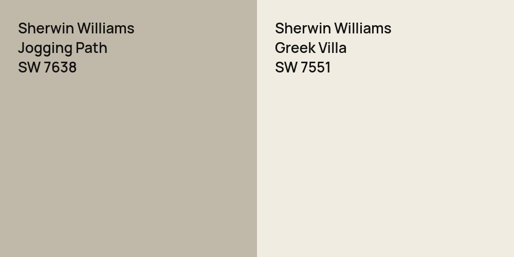 Sherwin Williams Jogging Path vs. Sherwin Williams Greek Villa