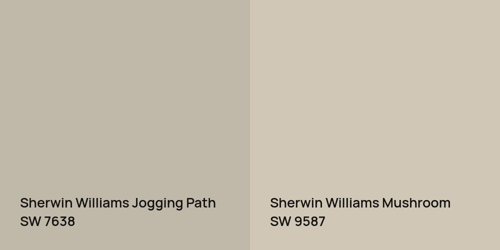 Sherwin Williams Jogging Path vs. Sherwin Williams Mushroom