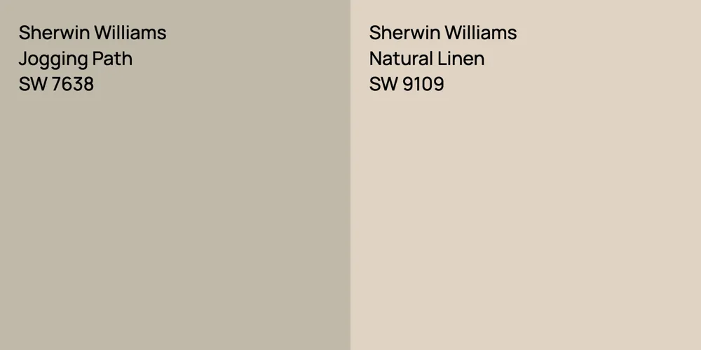 Sherwin Williams Jogging Path vs. Sherwin Williams Natural Linen